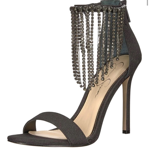Jessica Simpson rhinestone fringe heels - Picture 3 of 9